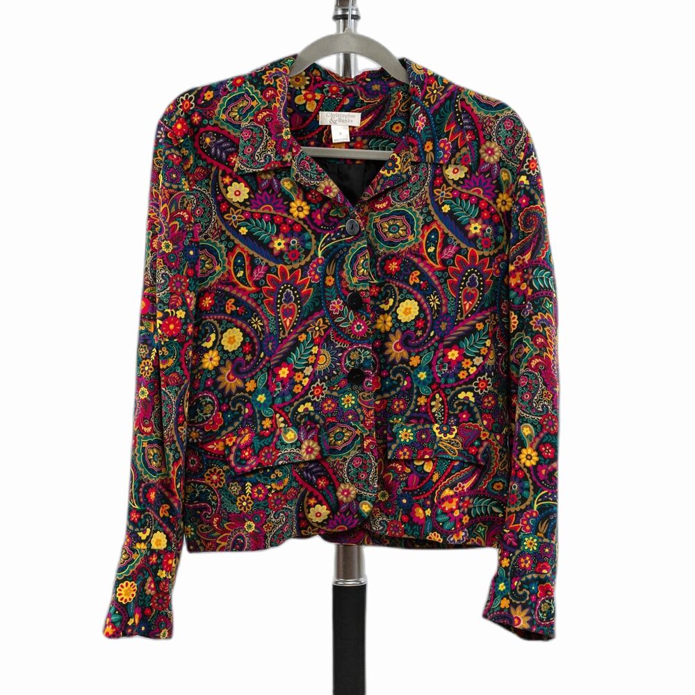 Christopher & Banks multicolor paisley prints blazer size S